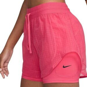 NIKE Running Division 2 In 1  Dri-FIT Running Shorts Aster Pink NEW